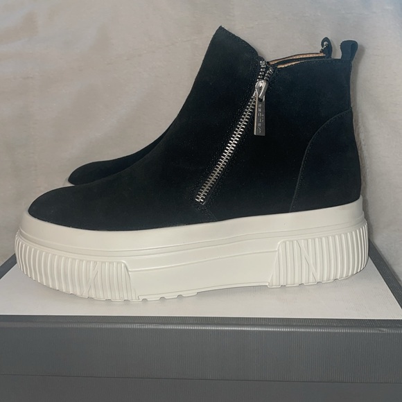 NWT J/SLIDES WYONA Black Suede Waterproof Hidden Wedge Sneaker Bootie - Picture 10 of 14